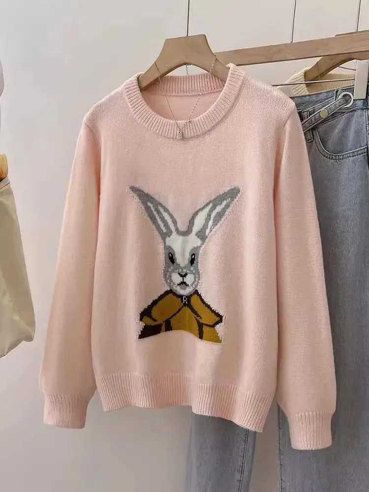 Cartoon Pullover Sweater for Women Korean Knitting Coat Female Autumn And Winter Animal Thick Kawaii Winter Tops C-282