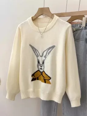 Cartoon Pullover Sweater for Women Korean Knitting Coat Female Autumn And Winter Animal Thick Kawaii Winter Tops C-282