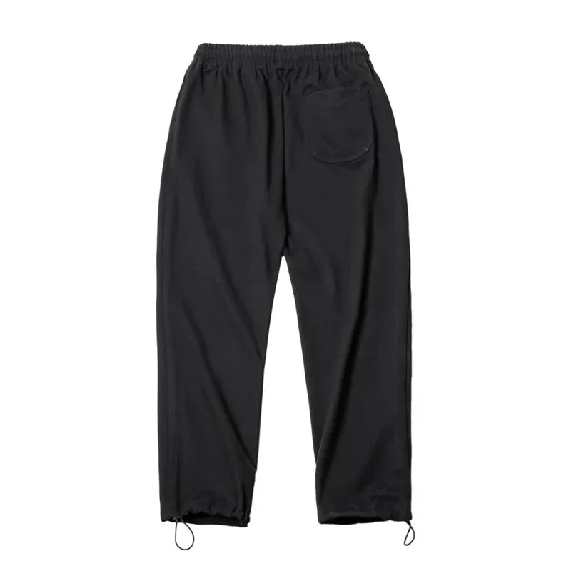 Casual Starry Straight Pants with Elastic Drawstring - Men's Black