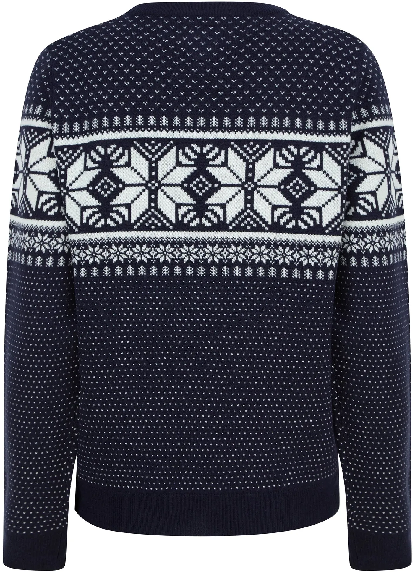 Christmas Ice Crystal Nordic Fairisle Womens Christmas Jumper - Blue