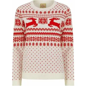 Christmas Lapland Nordic Fairisle Womens Christmas Jumper - Cream