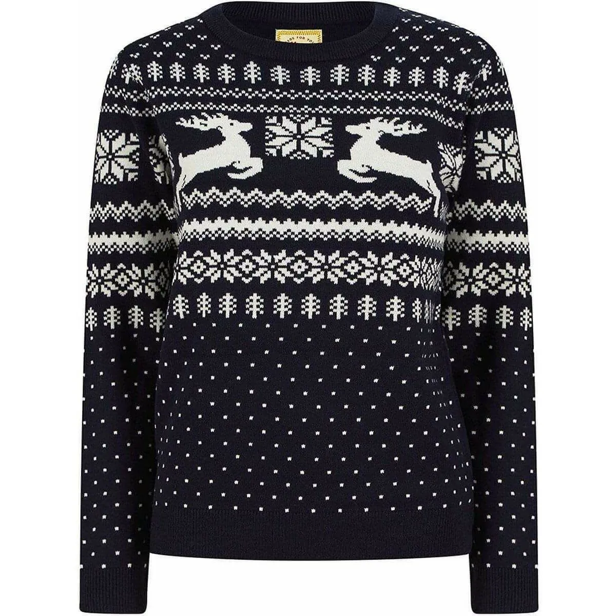 Christmas Lapland Nordic Fairisle Womens Christmas Jumper - Navy