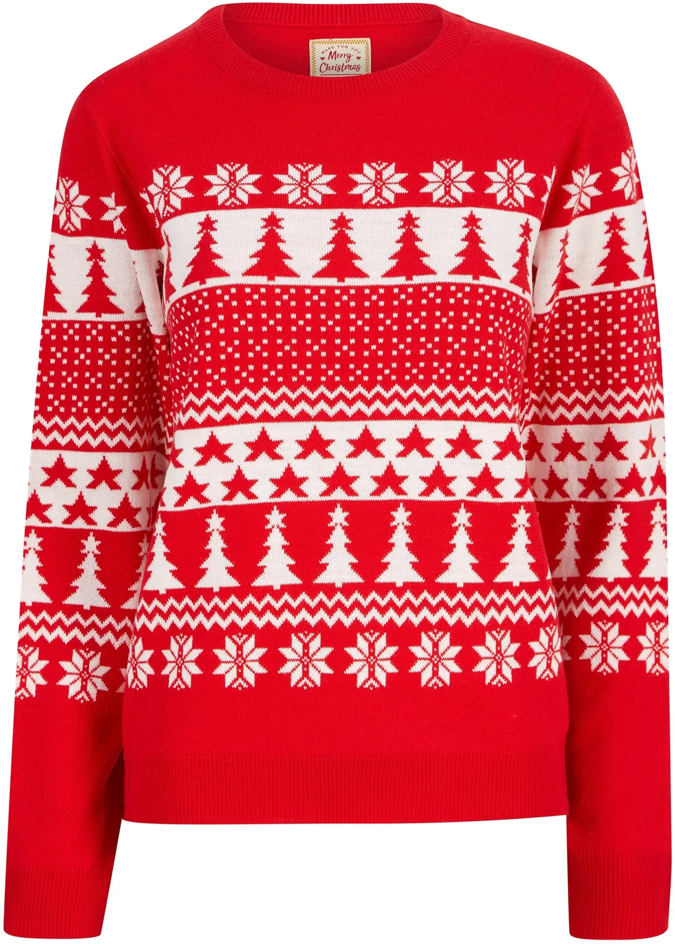 Christmas Xmas Tree Womens Christmas Jumper - Red