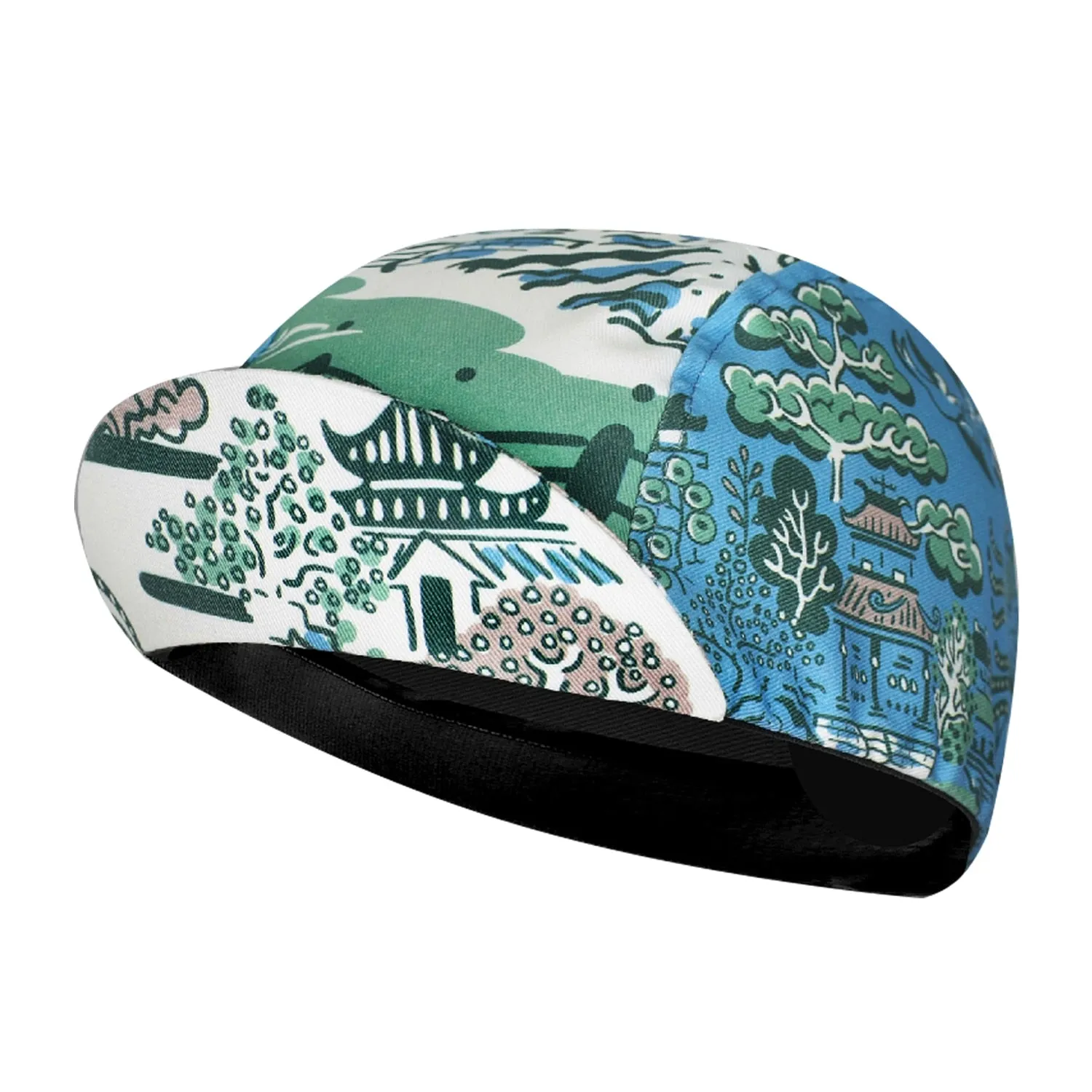 Classical  Tea Garden Architectural Style Polyester Cycling Caps Bicycle Sports Summer Balaclava  Moisture Wicking Hat