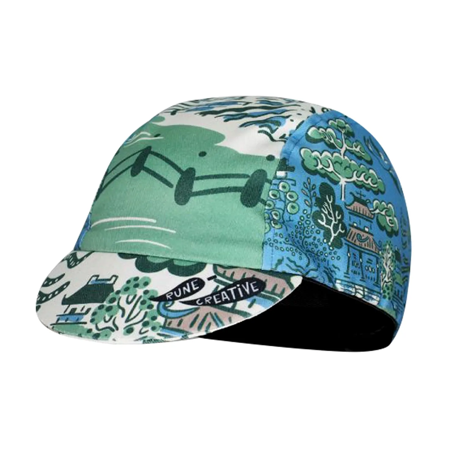 Classical  Tea Garden Architectural Style Polyester Cycling Caps Bicycle Sports Summer Balaclava  Moisture Wicking Hat