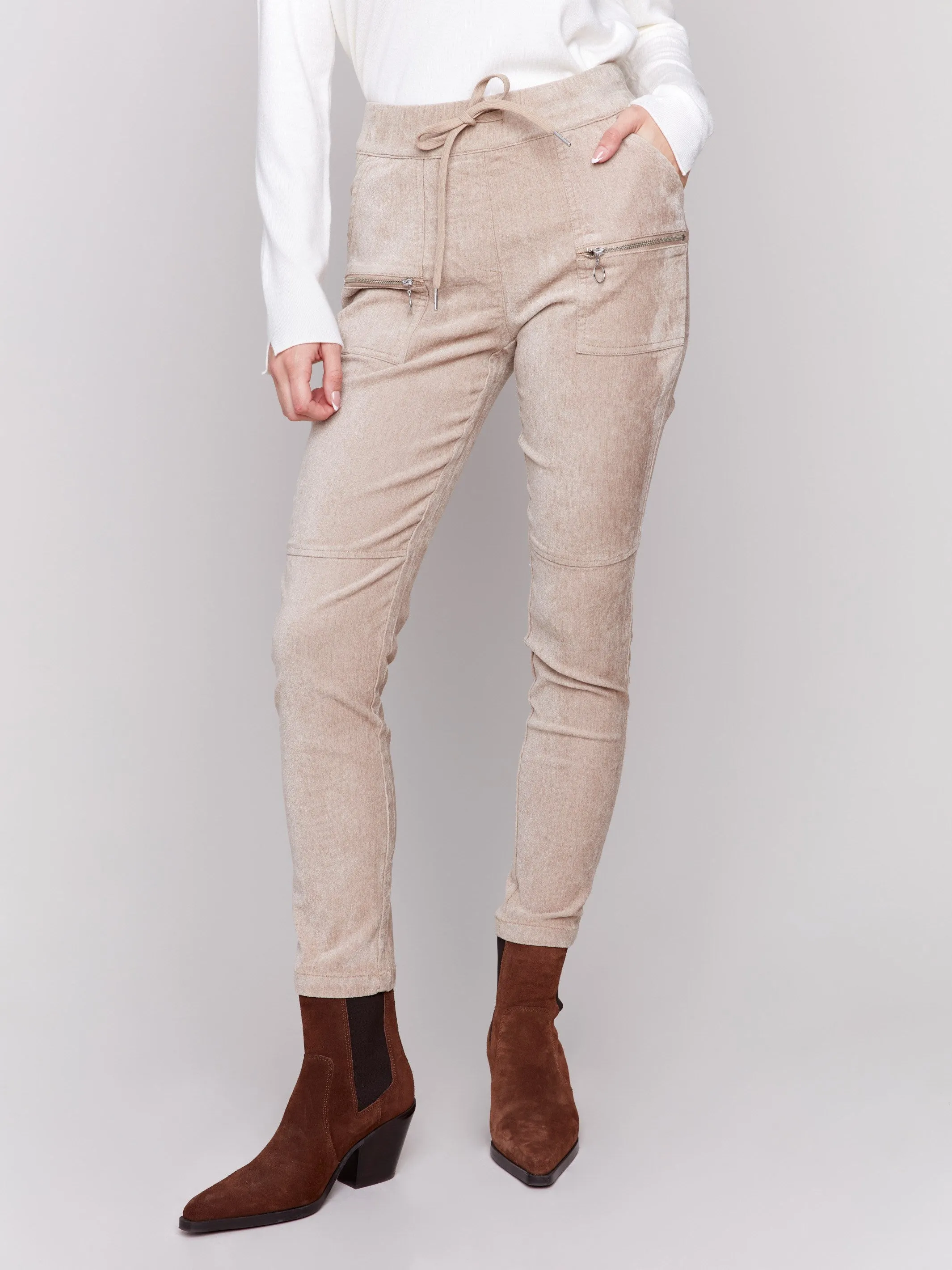 Corduroy Jogger Pants - Almond