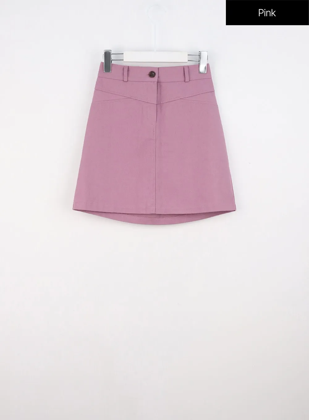 Cotton Solid Mini Skirt OS319