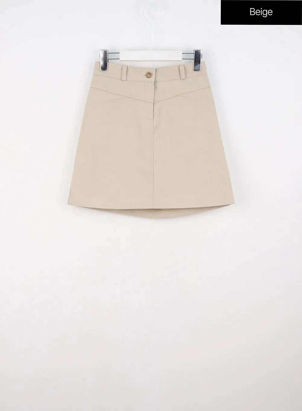 Cotton Solid Mini Skirt OS319