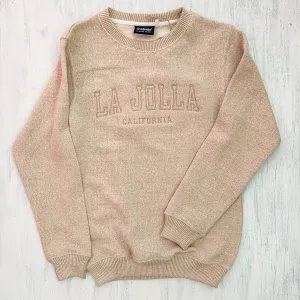 CREWNECK SWEATSHIRT with LA JOLLA CALIFORNIA embroidery (oat/beige)