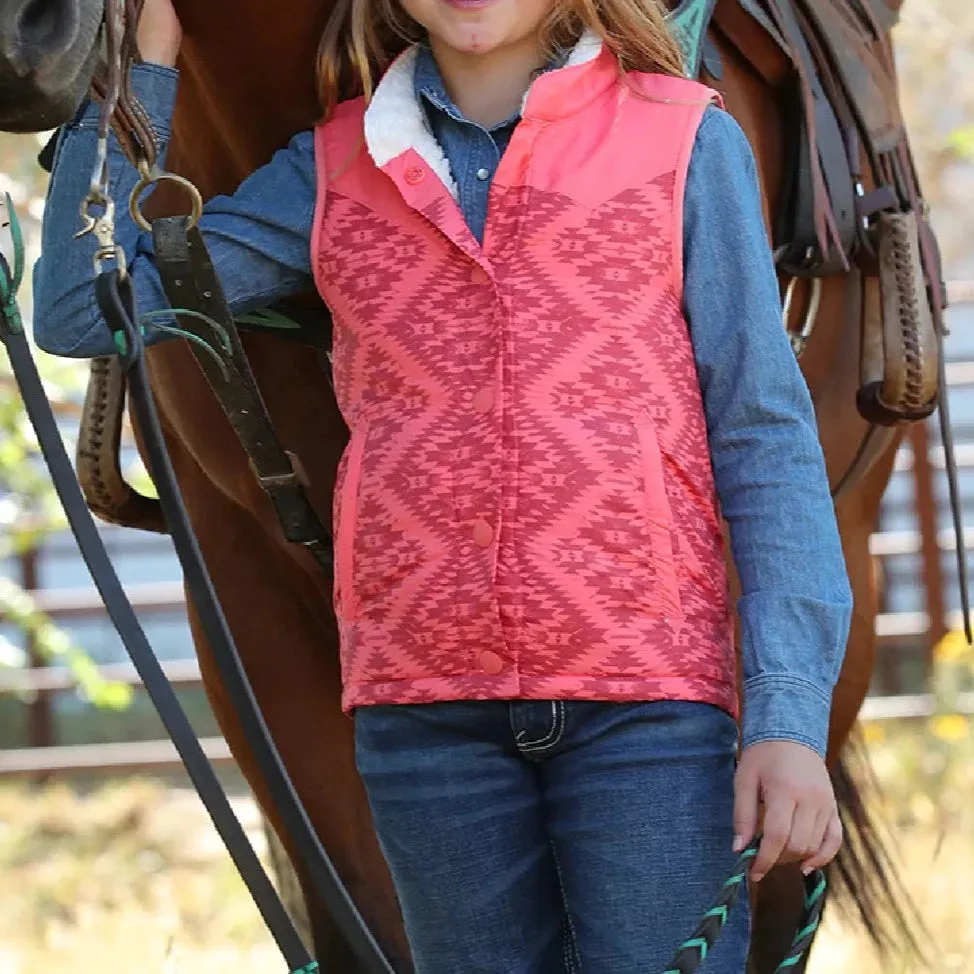 Cruel Girl Kids Aztec Coral Girls Vest