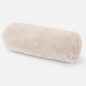 Decorative Bolster Cushion Cover 20 x 55cm - Teddy Faux Fur Cream