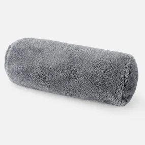 Decorative Bolster Cushion Cover 20 x 55cm - Teddy Faux Fur Dark Grey