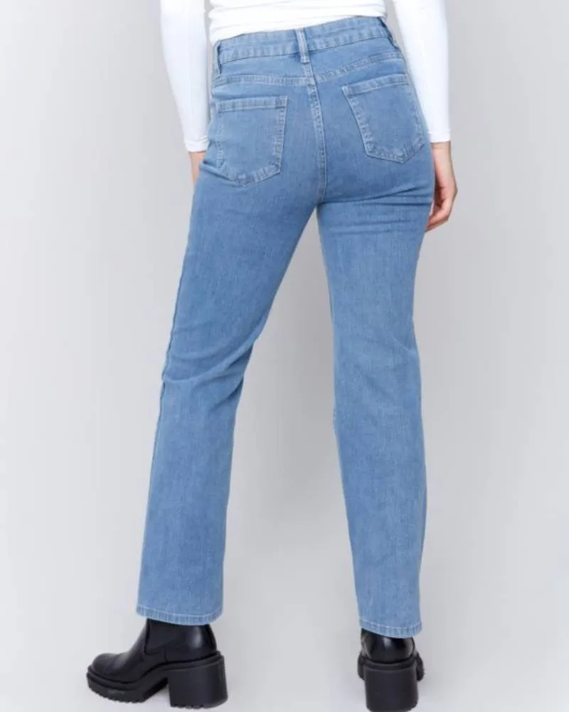 Denim Corduroy Straight Leg Pants