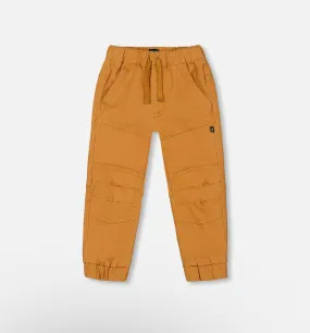 Deux Par Deux Streched Twill Jogger Pants- Caramel