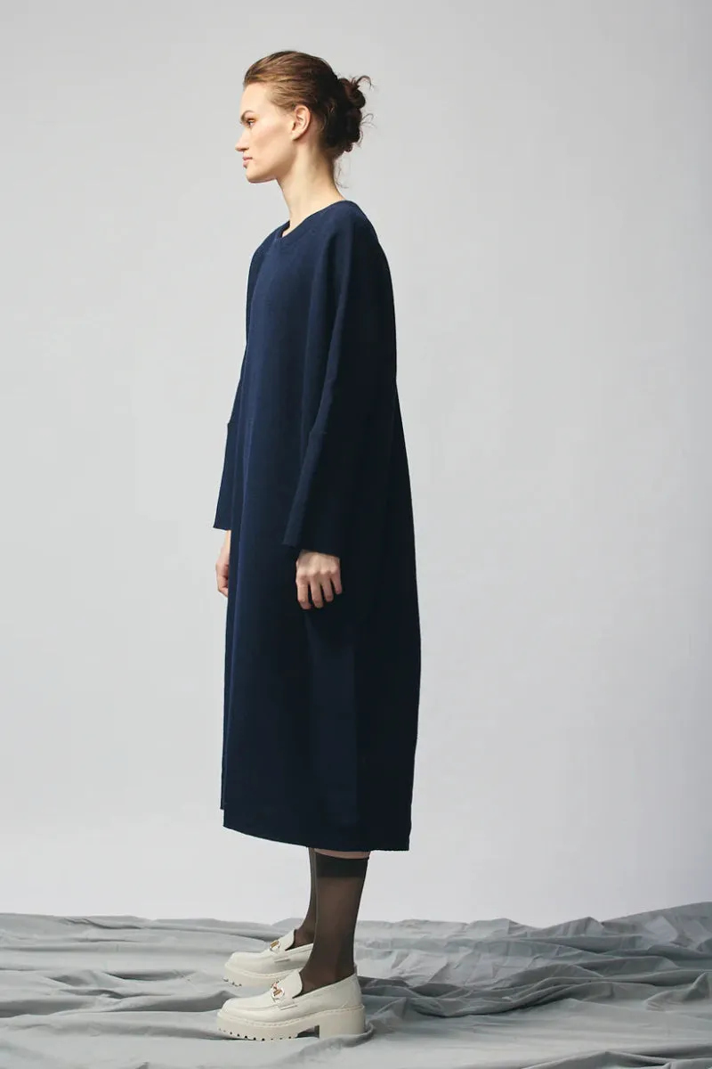 Devlyn van Loon Pullover Sweatshirt Dress (Navy Wool)