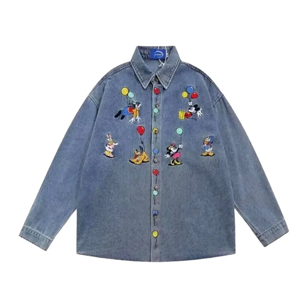 Disney-print jean jacket
 for women