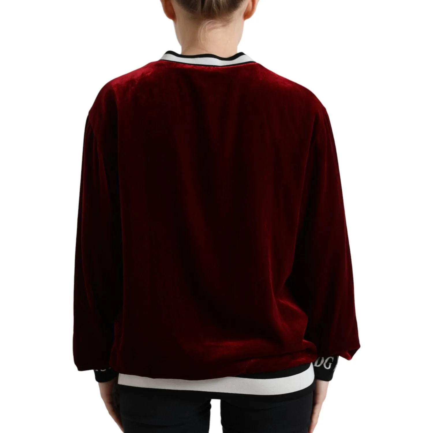 Dolce & Gabbana Elegant Bordeaux Silk-Blend Sweater