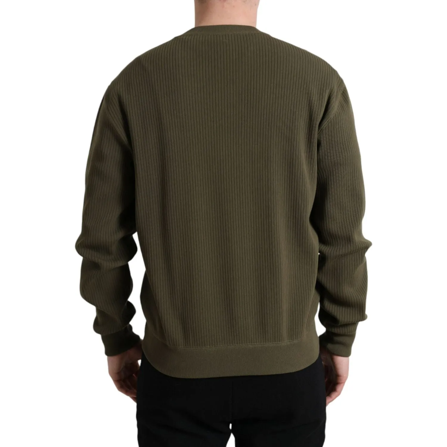 Dolce & Gabbana Elegant Green Crew Neck Cotton Sweater