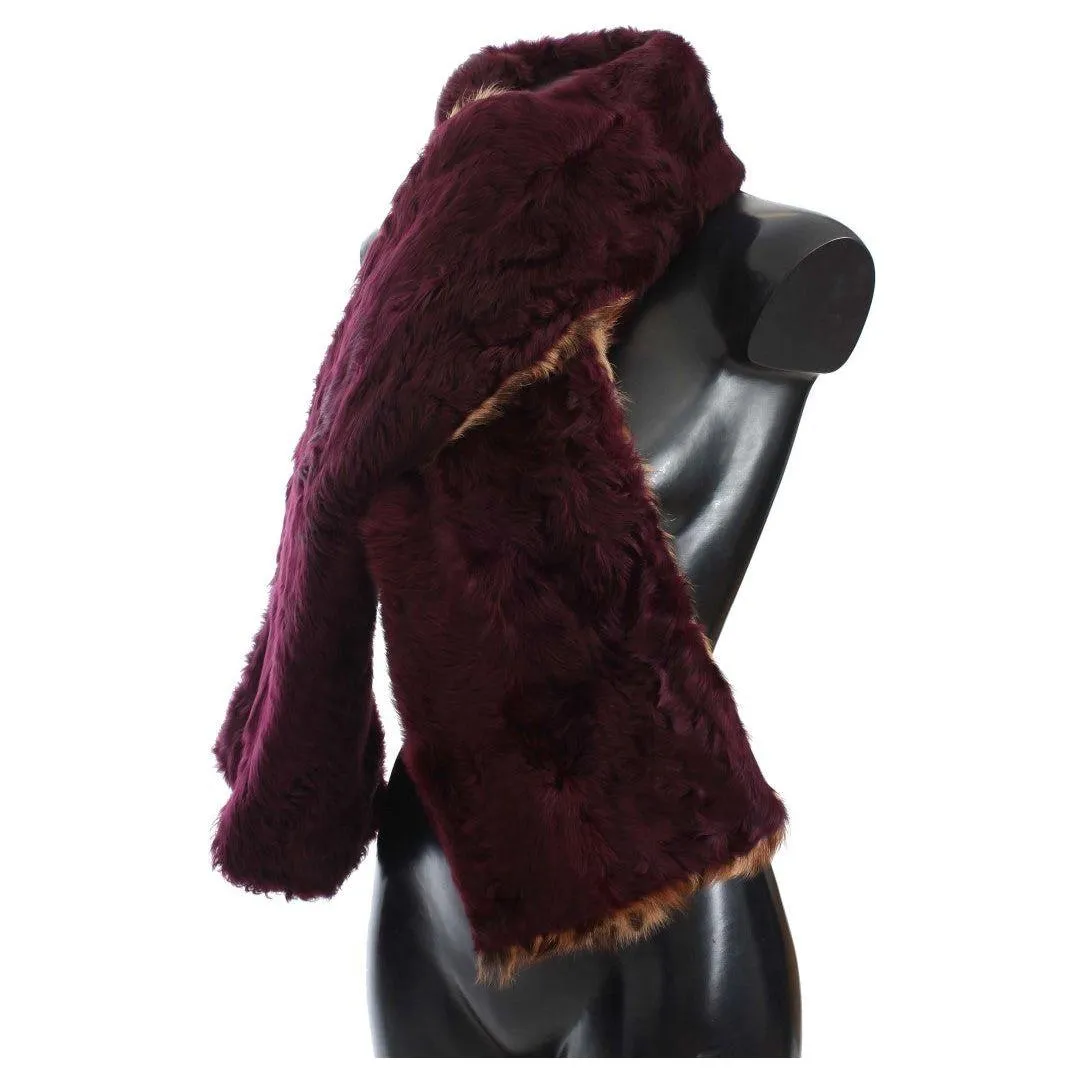 Dolce & Gabbana Exquisite Leopard Print Lambskin Fur Scarf