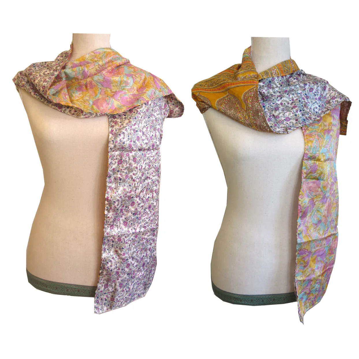 Double Sided Silk Sari Fashion Scarf