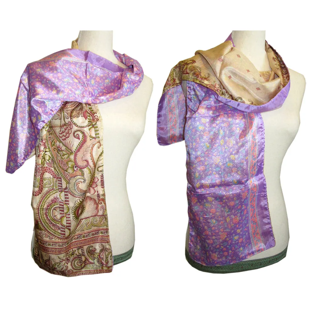 Double Sided Silk Sari Fashion Scarf