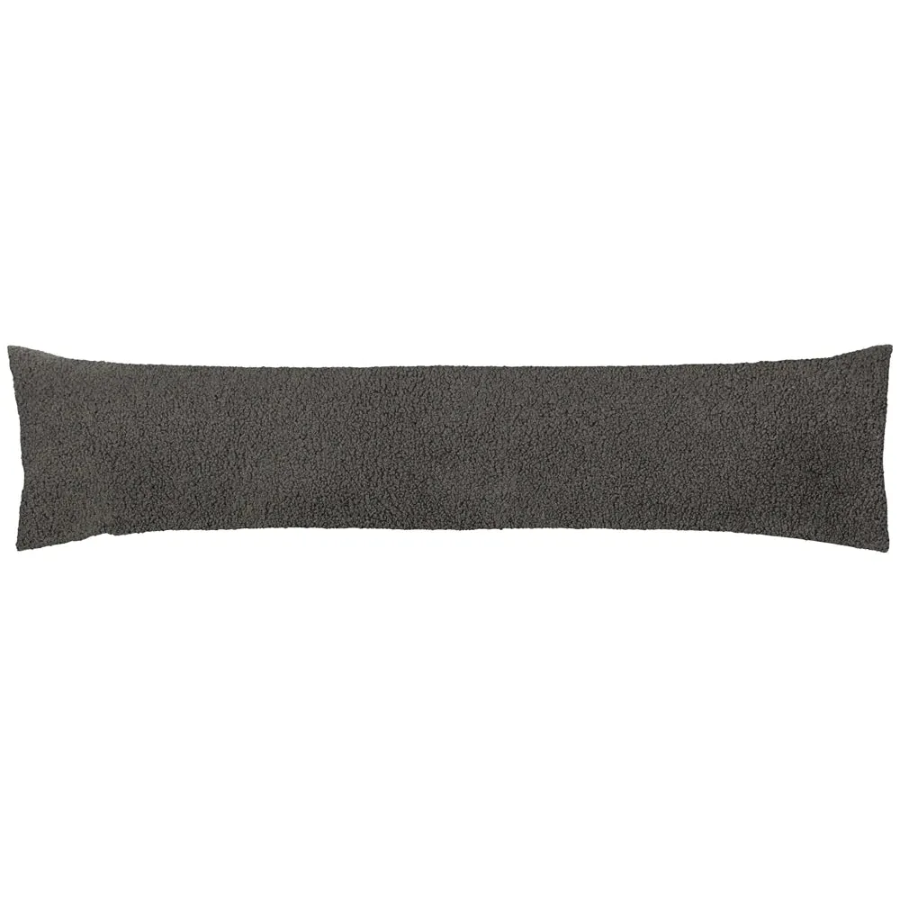 Draught Excluder Cushion - Teddy Fleece Charcoal Grey