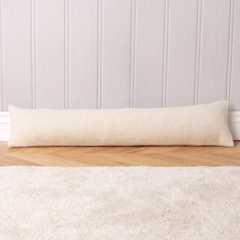 Draught Excluder Cushion - Teddy Fleece Ivory