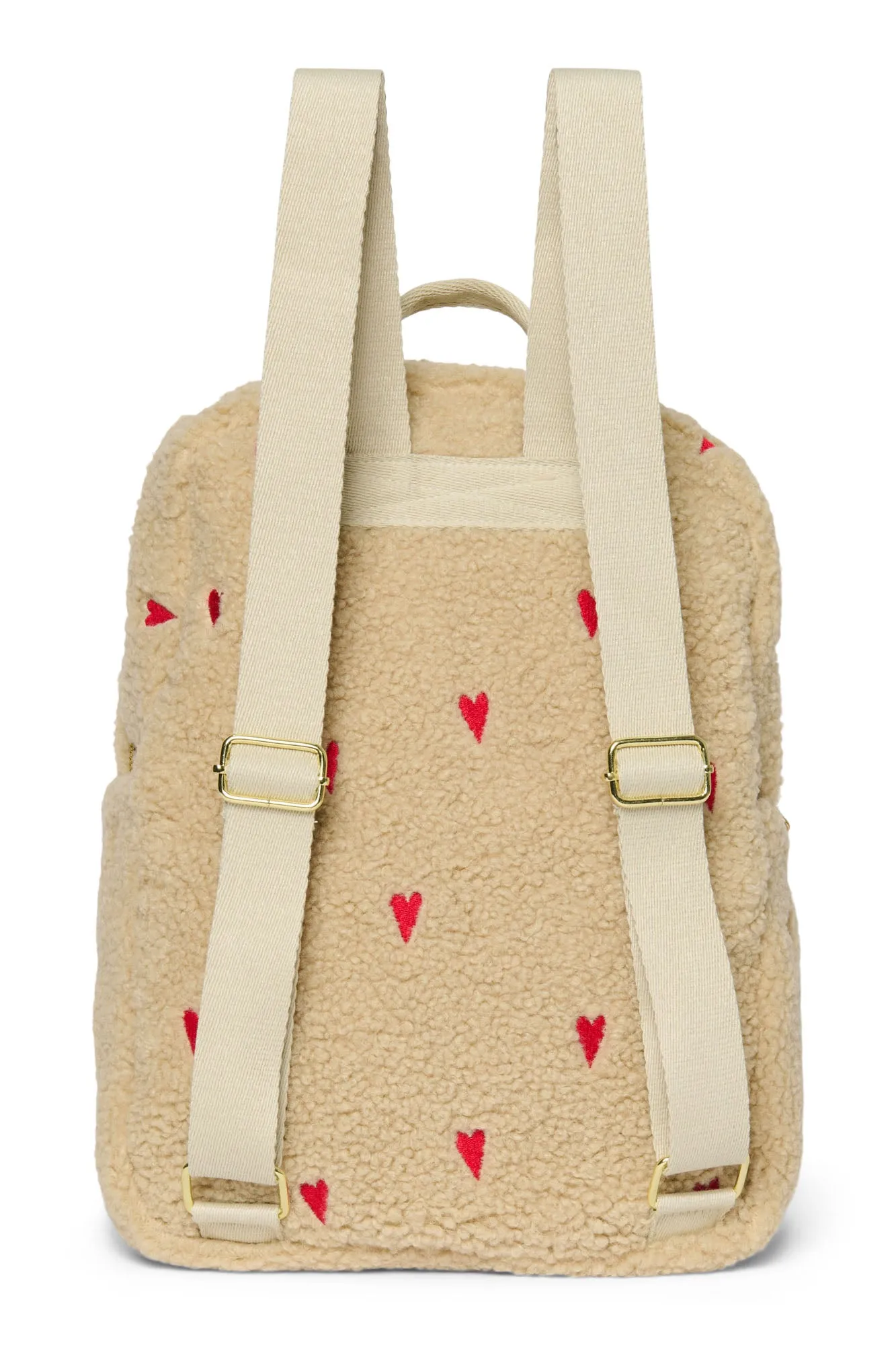 Ecru Teddy Hearts MIDI Backpack with Front Pocket