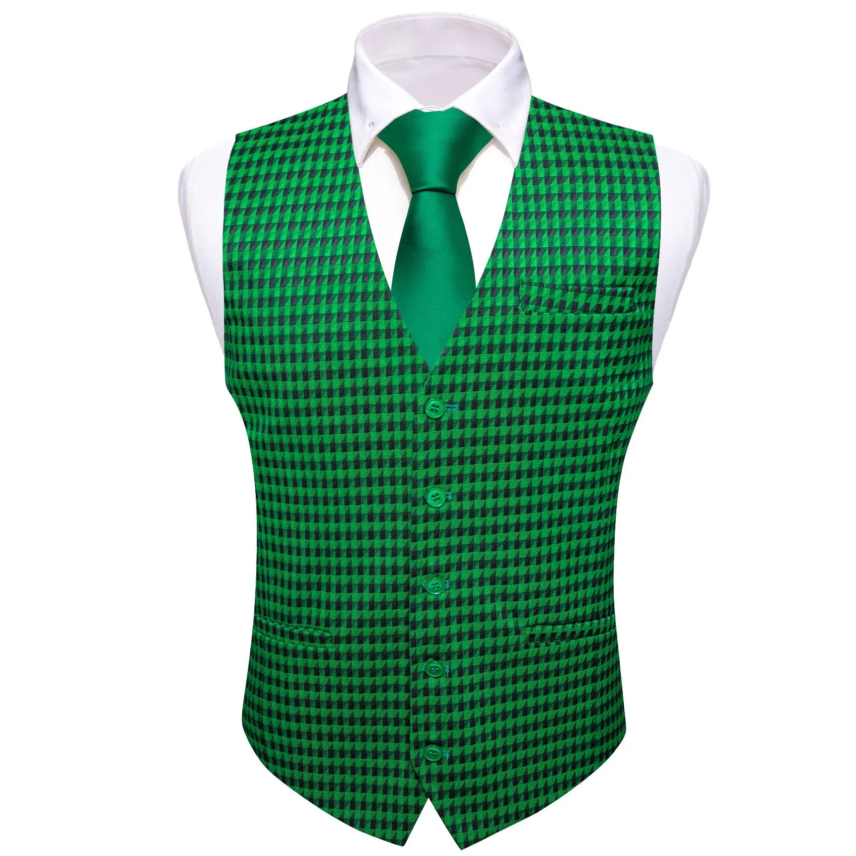 Emerald Greec Novelty Jacquard Men's Single Vest