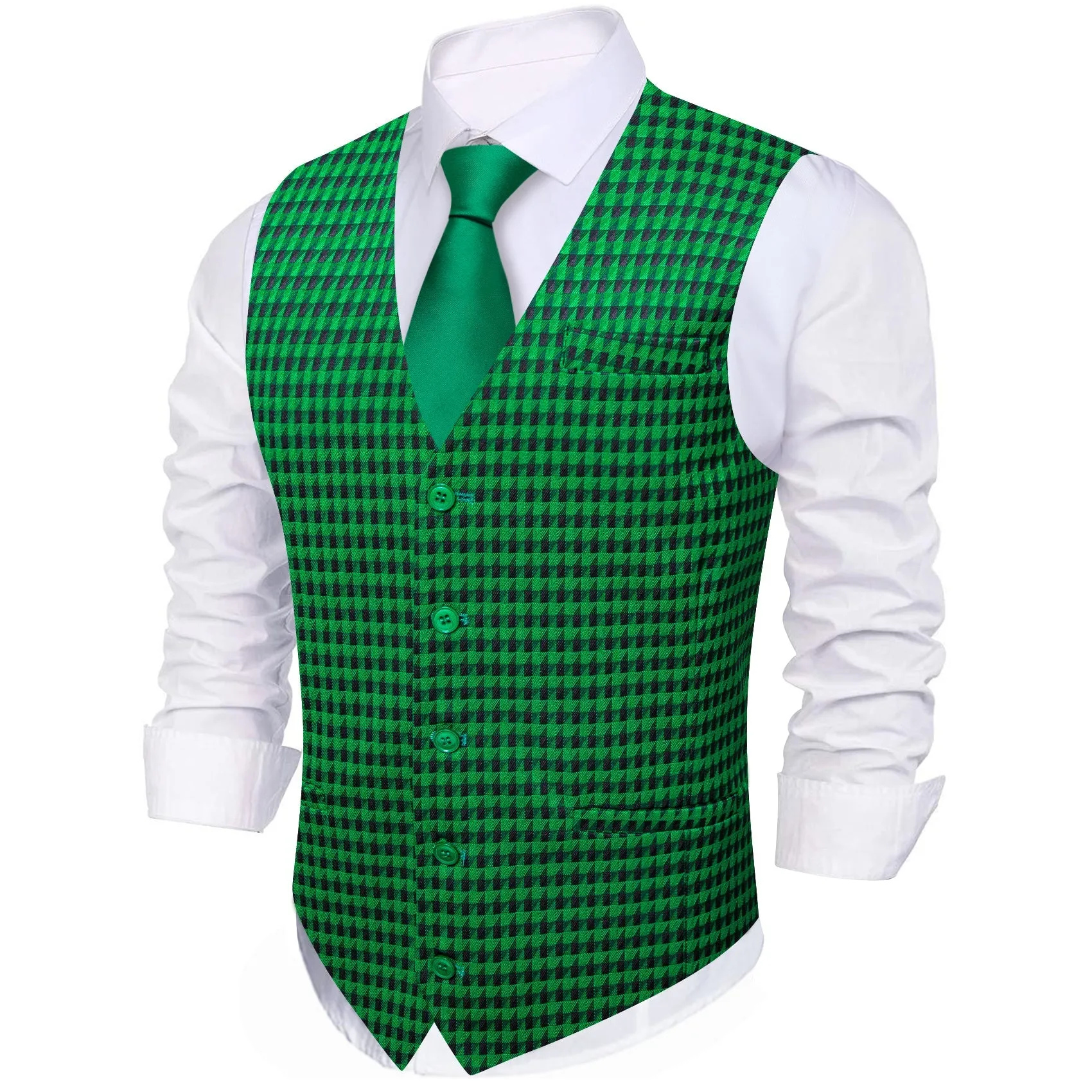 Emerald Greec Novelty Jacquard Men's Single Vest