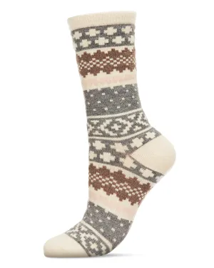 Fair Isle Cashmere Socks in Ivory