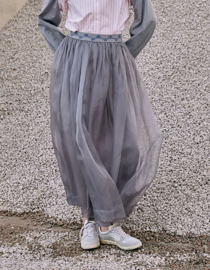 Fairy Skirt Stormy Grey - Silk Organza