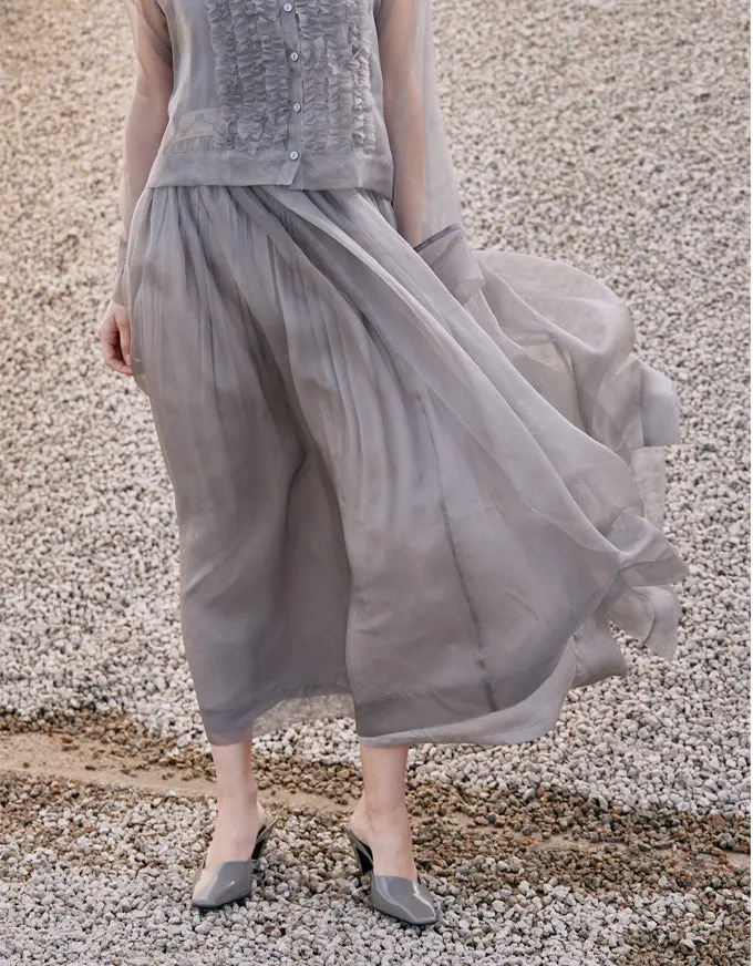 Fairy Skirt Stormy Grey - Silk Organza