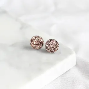 Faux-Druzy Earrings | Rose Gold