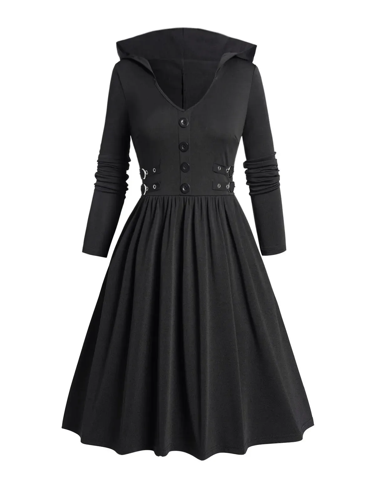 Funki Buys | Dresses | Women's Dark Gothic Hooded Dress