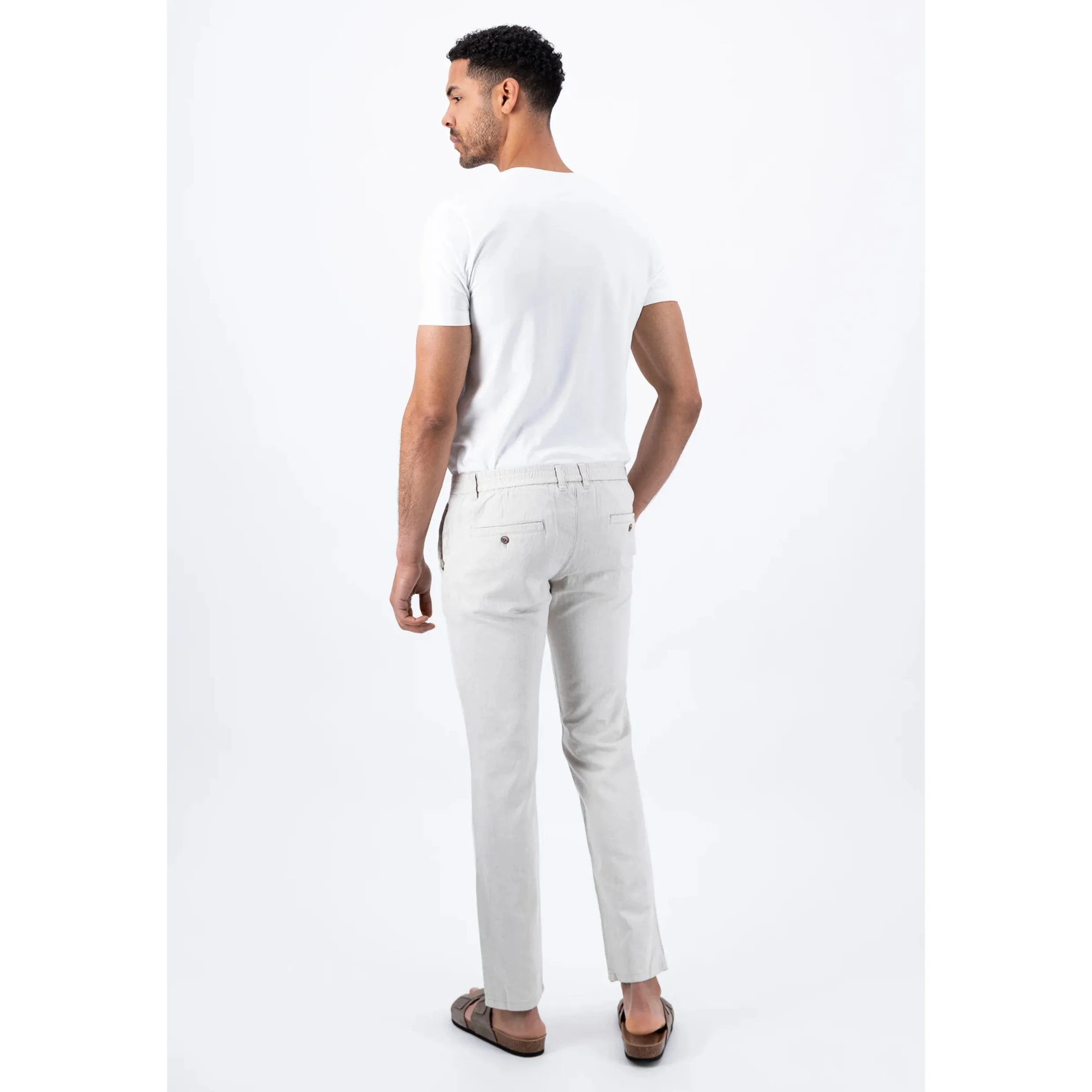 Fynch-Hatton Casual Fit Cotton Linen Stretch Chino 14032818 Stone