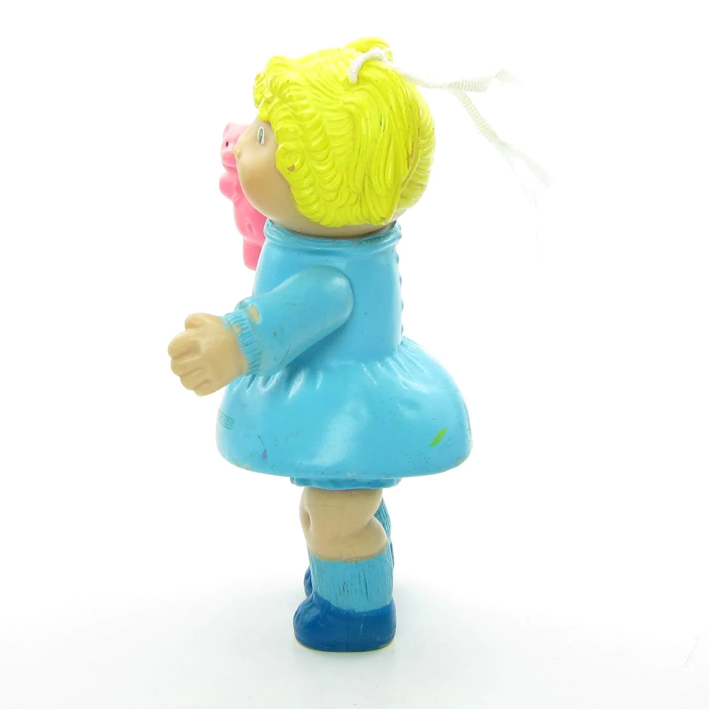 Girl with Blonde Pigtails & Blue Dress Vintage Cabbage Patch Kids Poseable Figure