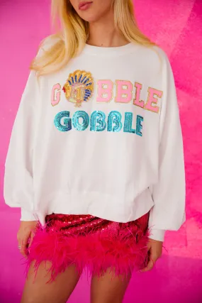 GOBBLE GOBBLE WHITE PULLOVER