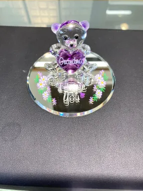 Grandma I love You Teddy Bear Glass Figurine