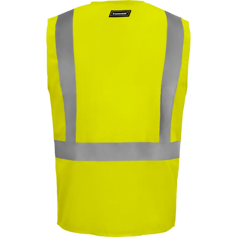 Hi Vis Lime Flame Retardant Reflective Vest w Clip Holders