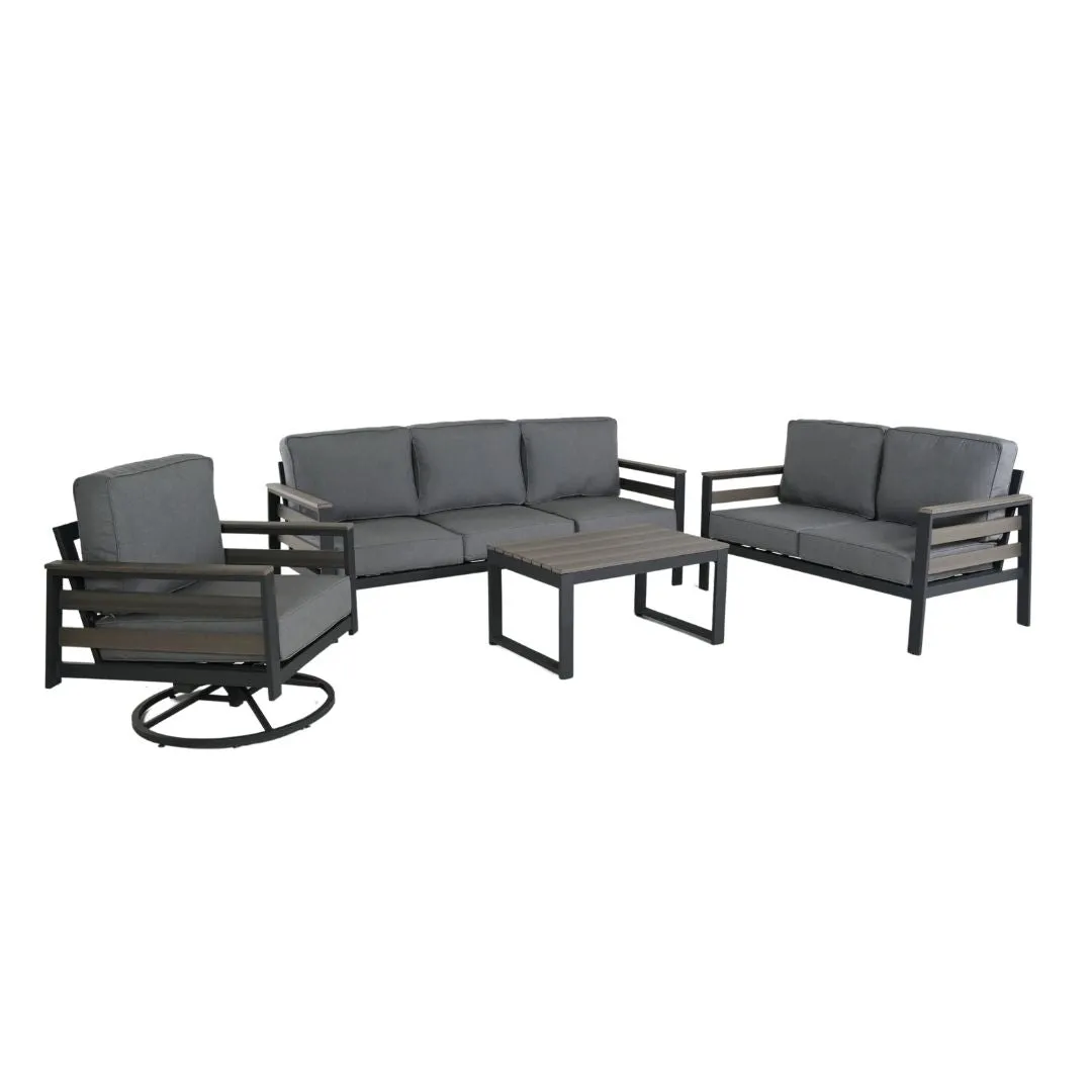 Hixon Panel Deep Seating Set (5-Piece Set)