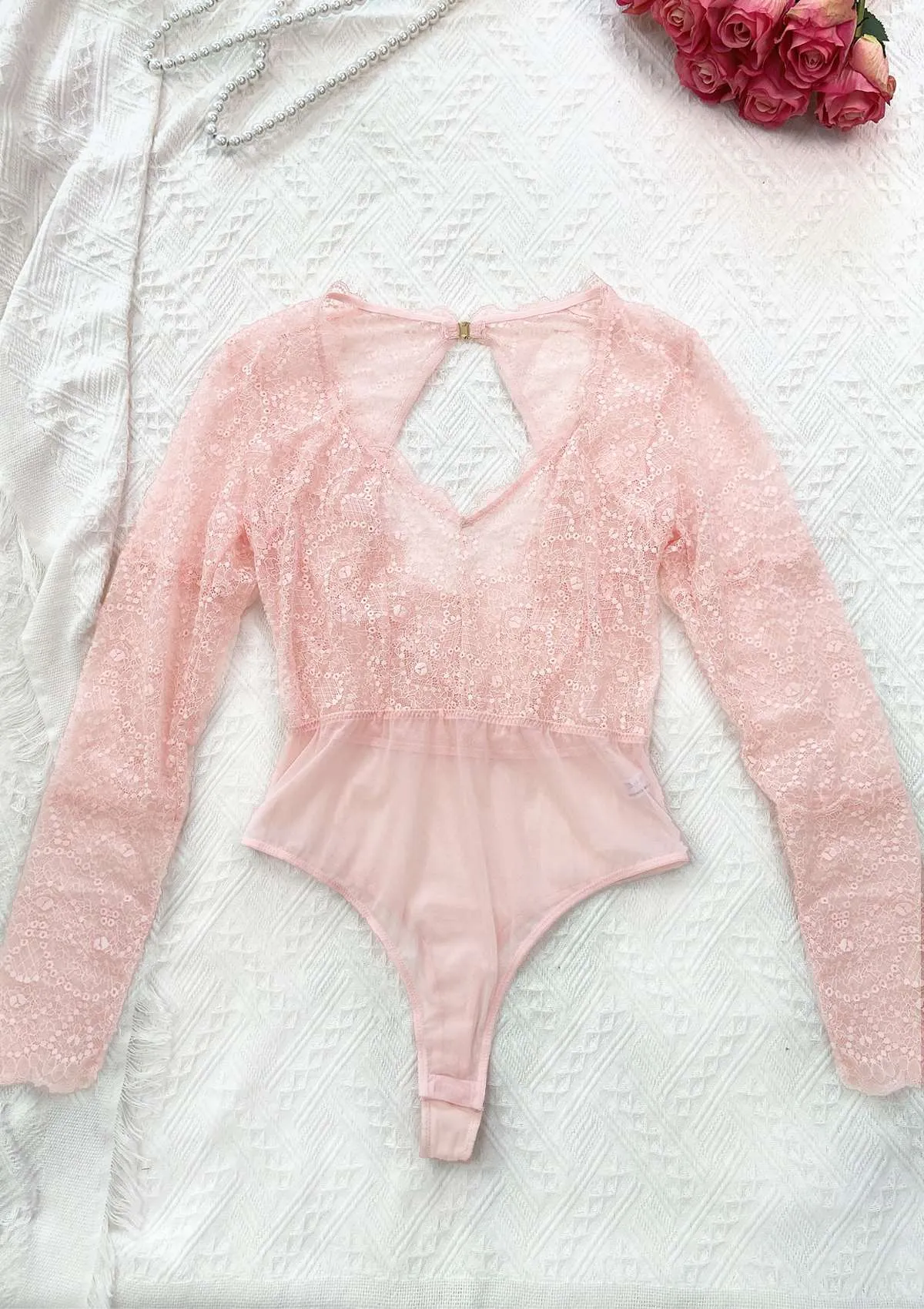 HSIA Lace Long Sleeve Teddy