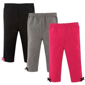 Hudson Baby Cotton Pants and Leggings, Rose Black