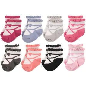 Hudson Baby Cotton Rich Newborn and Terry Socks, Ballet