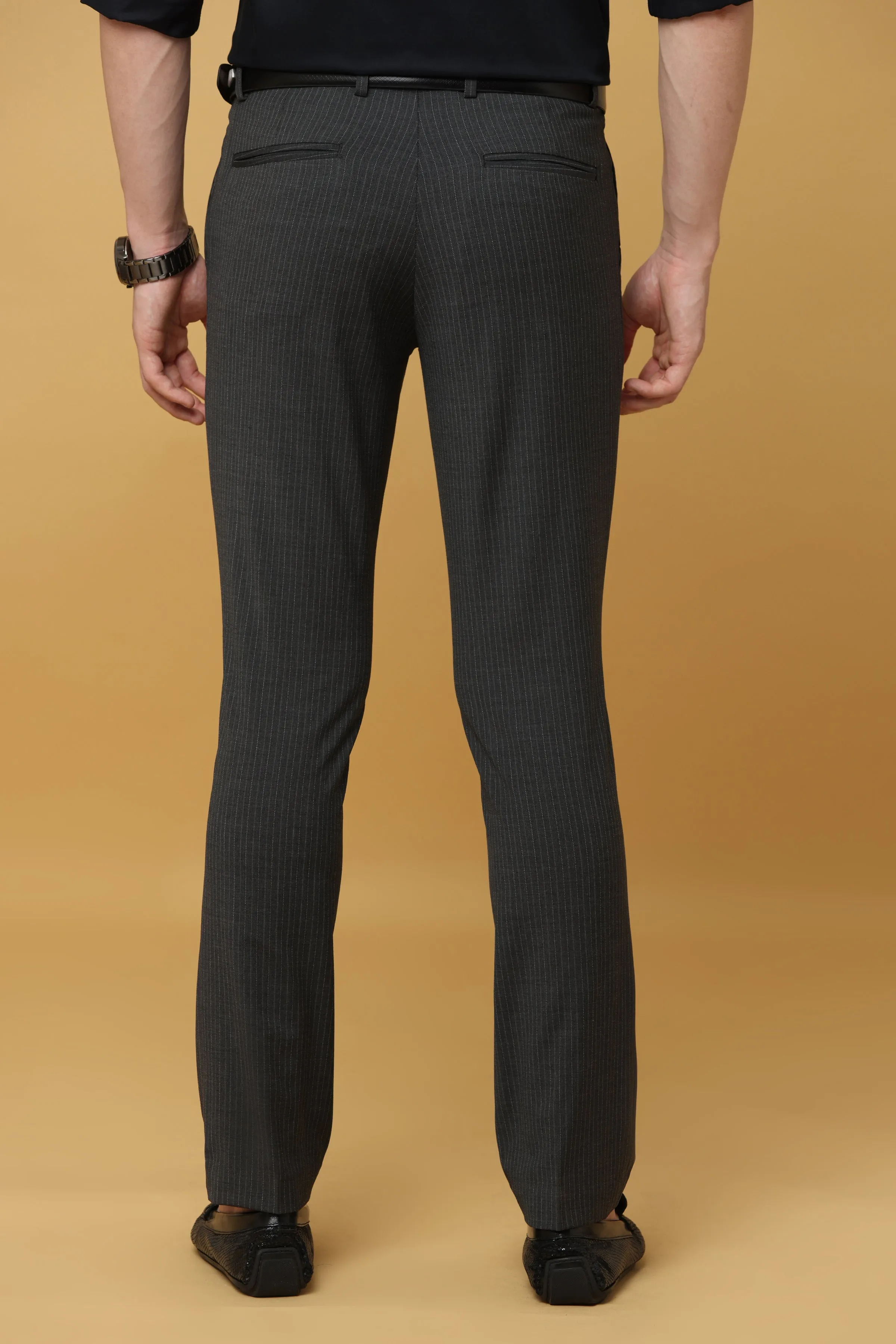 Ivyn Charcoal Pinstripe Formal Trousers