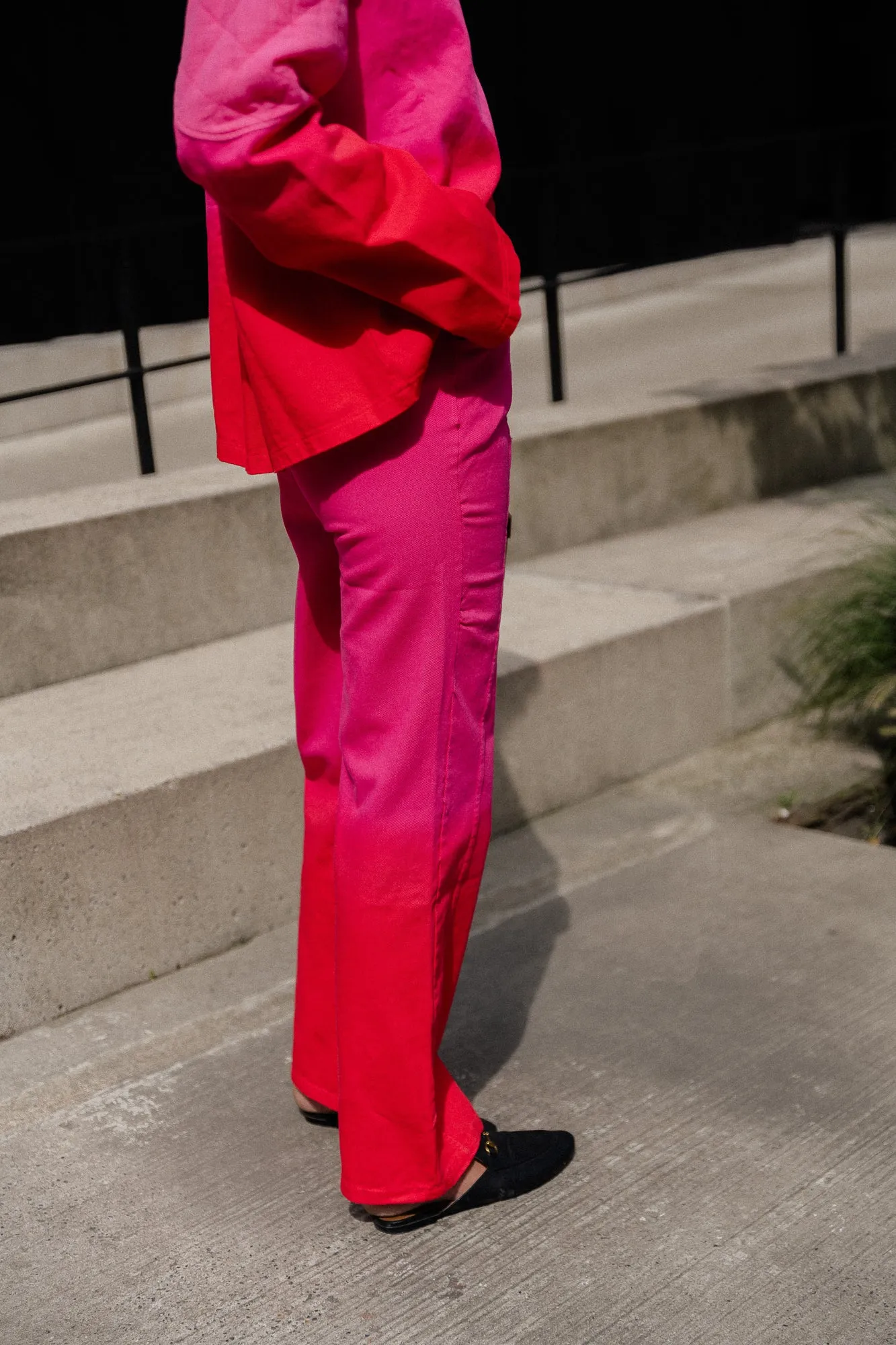 Kate tie-dye wide pants pink/red