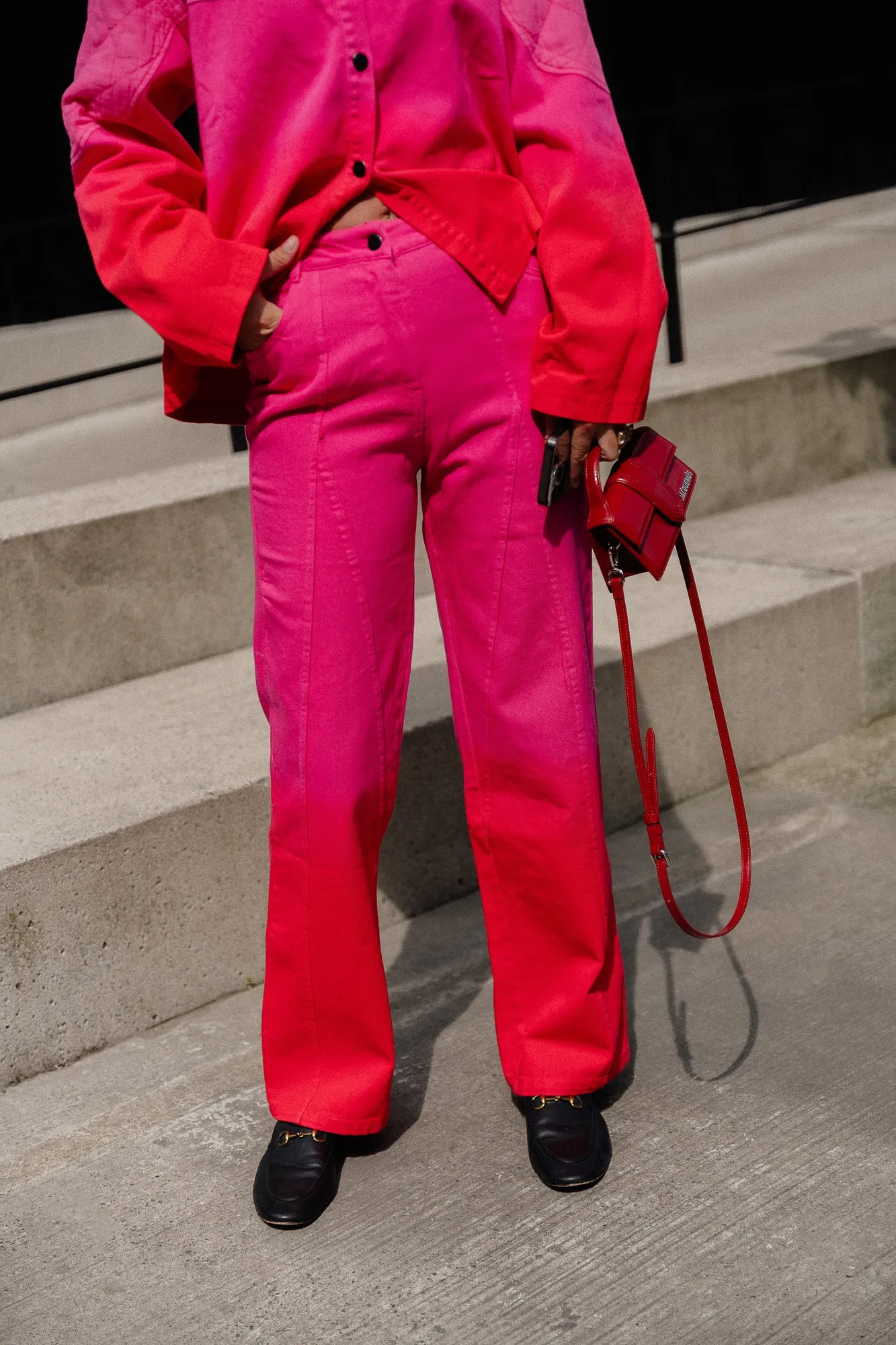 Kate tie-dye wide pants pink/red