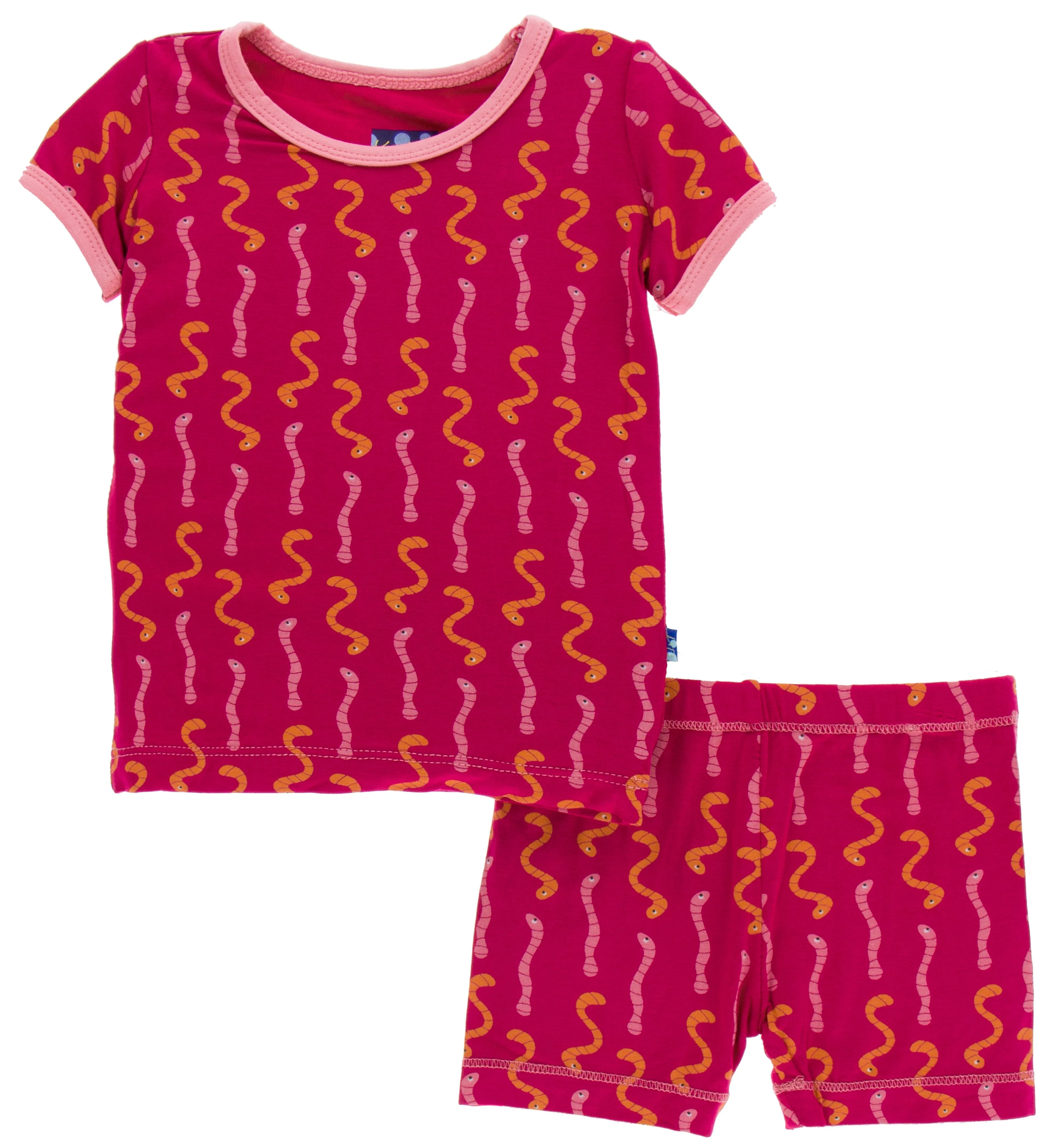 KicKee Pants Rhododendron Worms S/S Pajama Set with Shorts