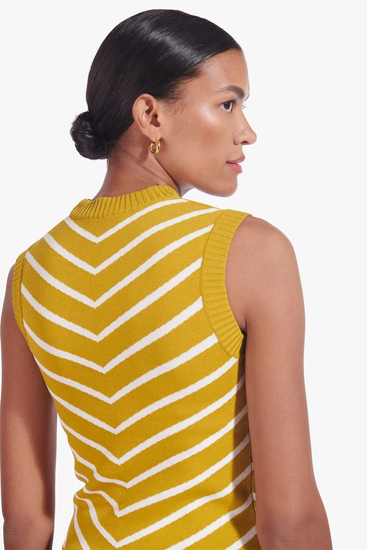 KNIGHT SWEATER VEST | CHARTREUSE CHEVRON