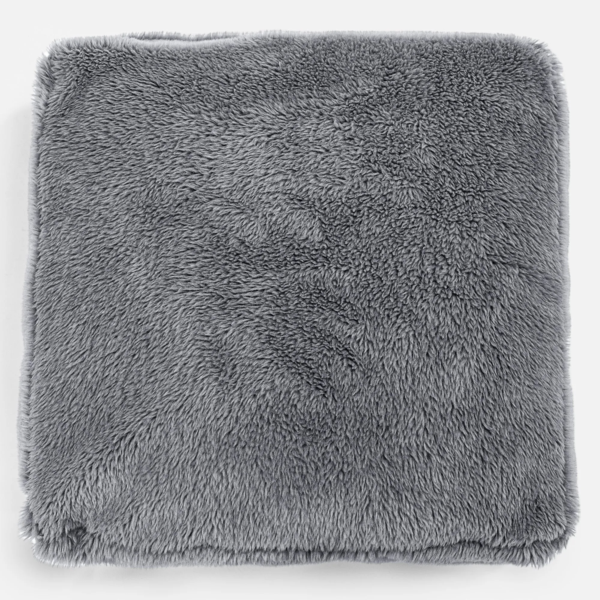 Large Floor Cushion - Teddy Faux Fur Dark Grey